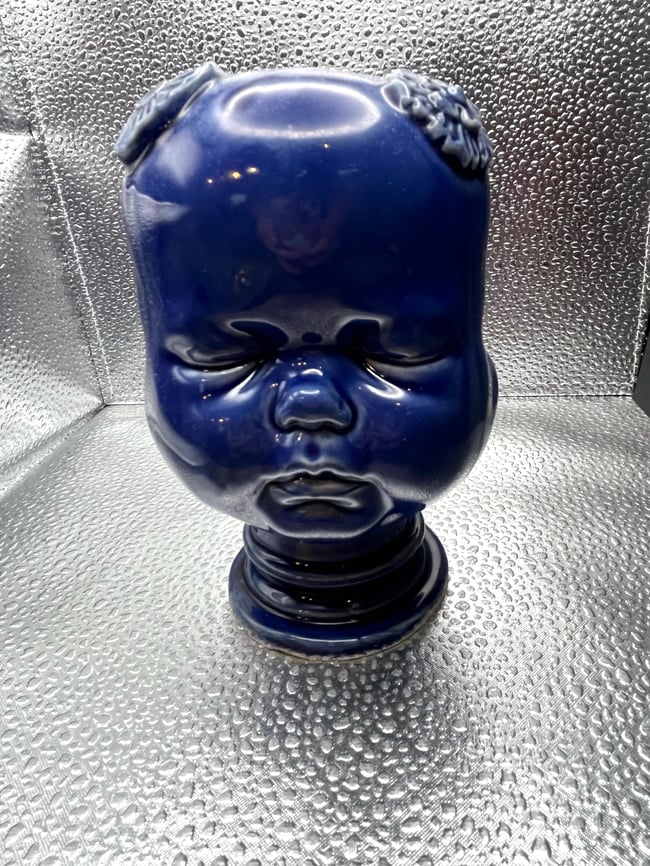 Blue Triple Face Vase