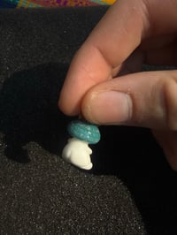Image 2 of Teal mushroom character pendant