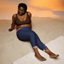 Image 1 of Yoga Capri Leggings- Madras and navy