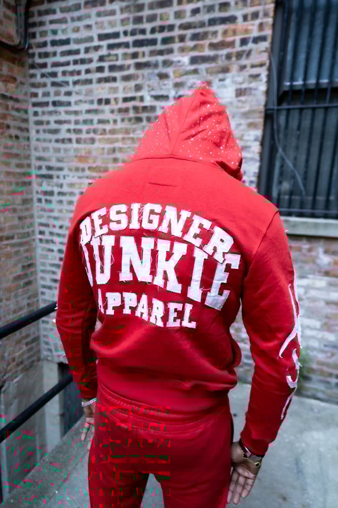 Image of DJA Distressed Sweatsuit ( Red )
