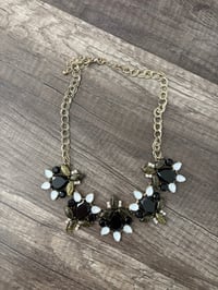 Rhinestone black and whit and gold  choker 
