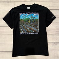 Image 1 of Vintage Ray Troll Fish Are Not For Farming, Eat Wild Salmon Tee - M