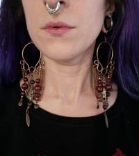 Image 3 of Aggie Maroon Jade Horseshoe triple drops