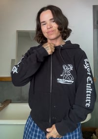 Image 2 of black zip up hoodie 