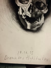 Image 4 of Sketchbook Drawing of a Skull - Drawn at 35,000 Feet, High in the Midnight Sky