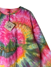 Image 3 of L Unisex Adult Soft Long Sleeve Tee in Euphoria Spiral Ice Dye