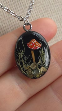 Image 6 of Mushroom fly agaric oval steel pendant 