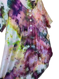 Image 7 of M Luxe Knit Babydoll Top in Earthy Blooms Watercolor Ice Dye