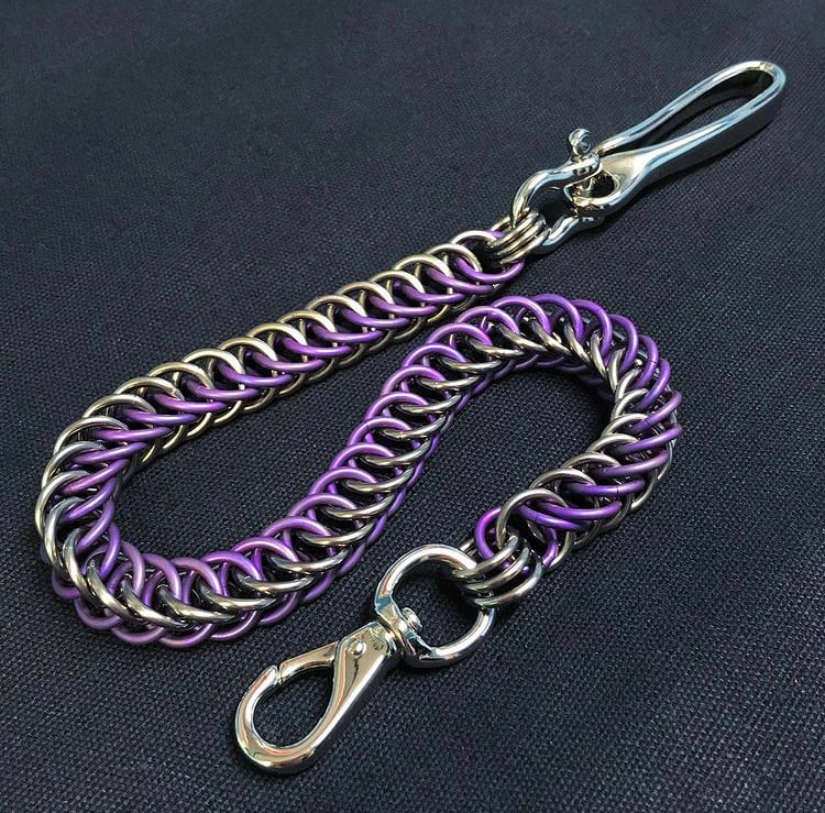 Purple Anodized Titanium Wallet Chain