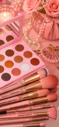 Image 4 of Princess Eyeshadow Palette With Pink Brushes Bundle 