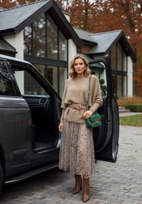 Image 4 of PRINTED MESH JUMPER DRESS