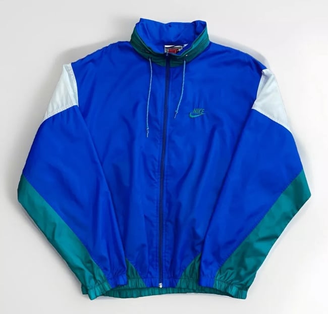 VTG 90s Nike Windbreaker Sz M (BlueGreen/White)