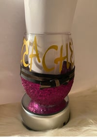 Image 5 of Personalize customize Glitter picture with quotes phrases wine glasses  all items are made to order 