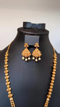 Image 3 of Ayusha-Original Brass with American Diamond Temple Jewelry Necklace Set Featuring Goddess Laxmi