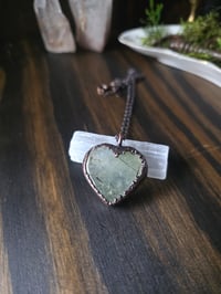 Image 6 of Prehnite Heart Necklace 