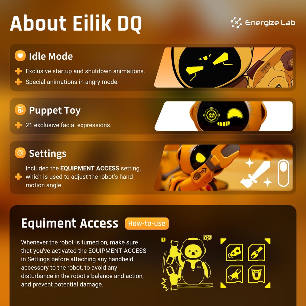 Image of Eilik DQ - Touch Interactive Toys, Cute Robot Pets with Abundant Emotions. Idle Animations&Exclusive