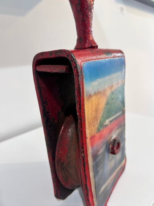 Image of Red Metal Pulley- Liz Barick Fall