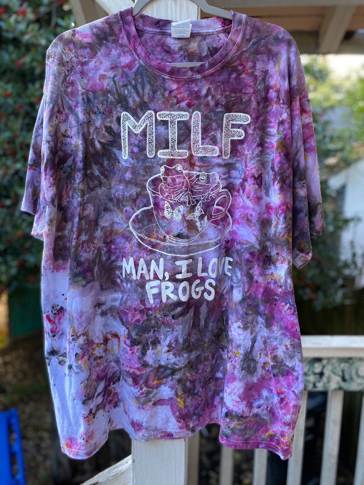 Image of 2XL MILF Man I Love Frogs Rain Tie Dye Shirt 