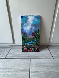 Image 3 of “I’m so happy you are here” acrylic on wood 10 x 20”