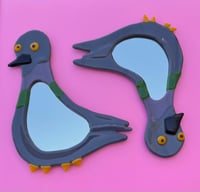 Image 1 of Fused Glass Pigeon Mirror