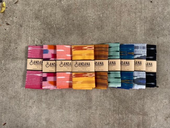 Yellow & Red Ikat Bandana