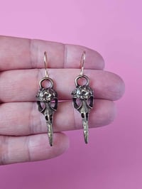 Image 3 of Crow Skull Dangles
