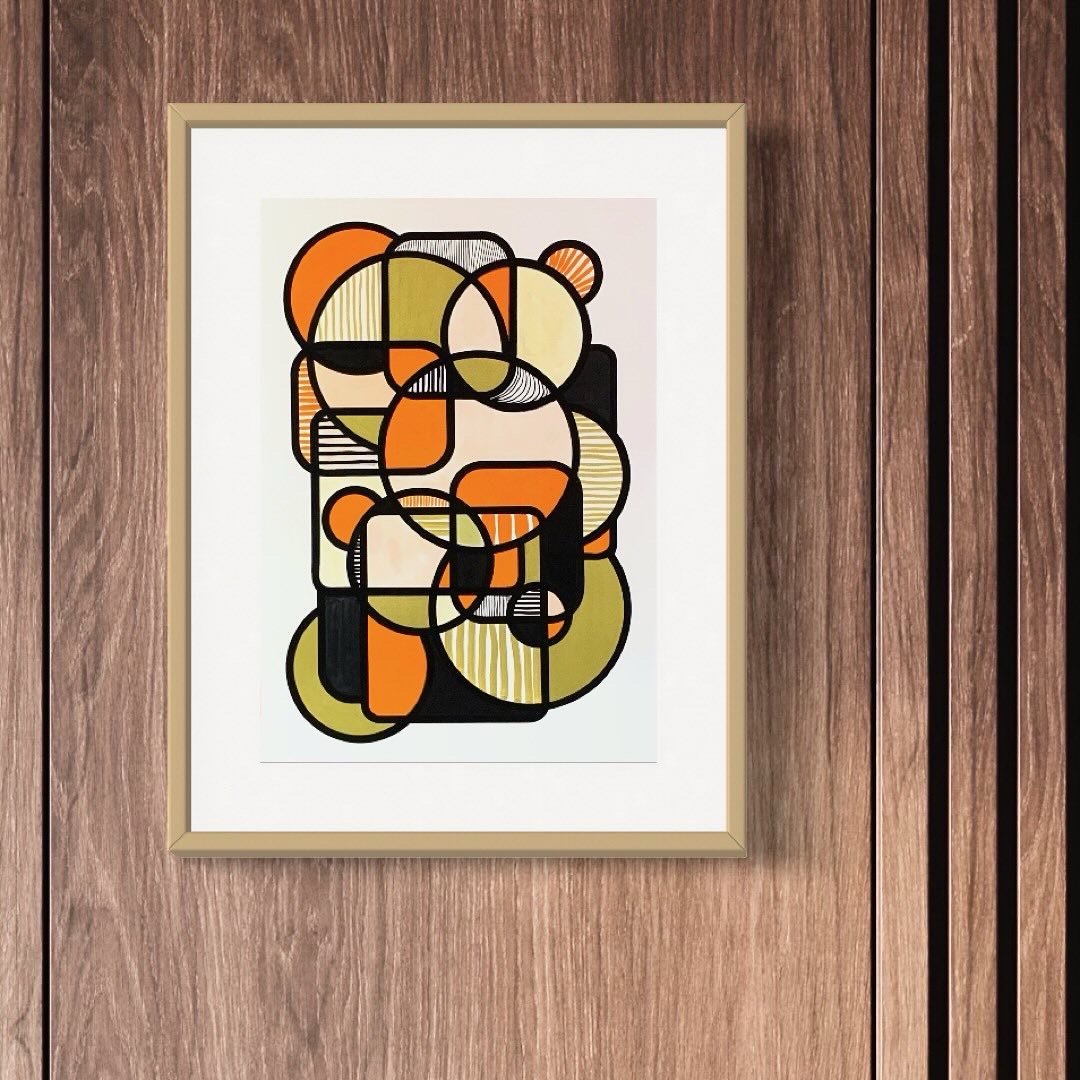 Image of 'Golden sunshine' Unframed Acrylic Painting on 300gsm Cotton Paper