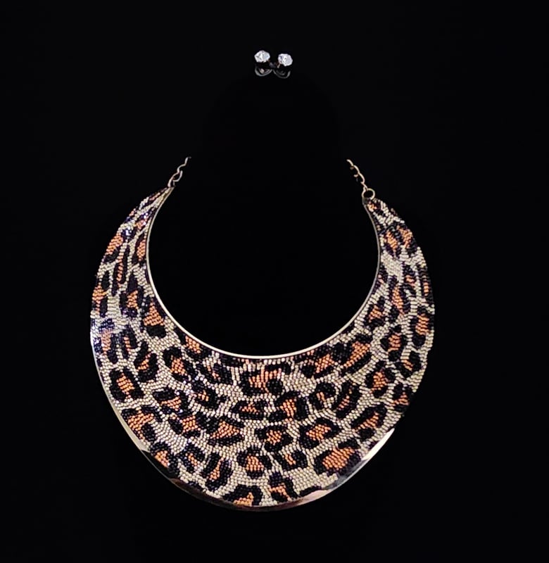 Image of Leopard Queen Choker Necklace Set 