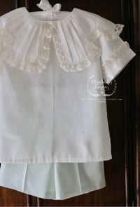 Image 9 of Walter Portrait Collar Heirloom Overshirt & Short Set