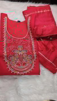 Image 3 of KSV81104-3Pcs Soft Roman Silk Kurtha Set