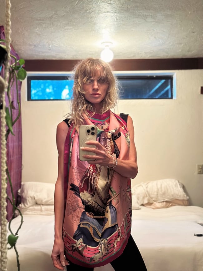 vintage Hermes Pawnee chief silk scarf