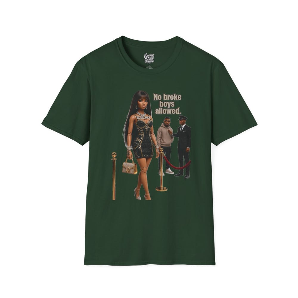 Image of No Broke Boys Allowed T-Shirt — Funny Luxe Night Out Graphic Tee