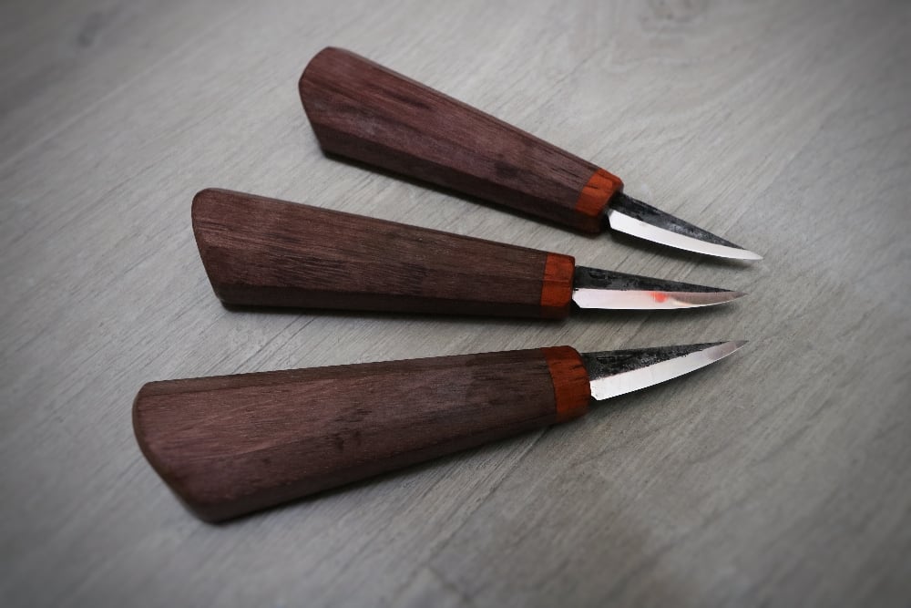 Image of Mini slöjd with purpleheart and padauk handle