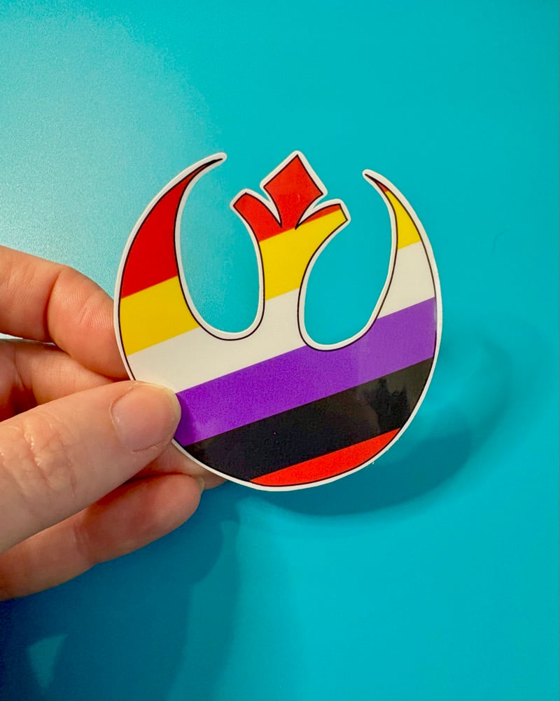 Image of Non-binary Pride Star Wars Sticker