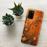 Image 13 of Baroque Goth Inspired Gold and Orange Textured Rose Look Tough case for Samsung®