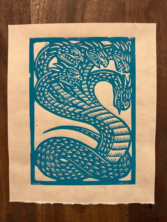 Greek Beasts Block Print Set