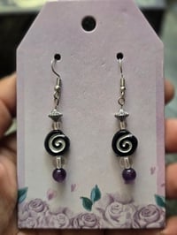 Spiral amethyst crystal earrings