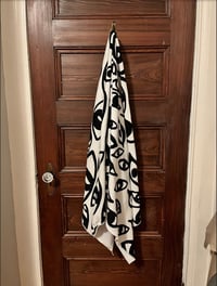 Image 3 of Eyes Large Towel 30x60” White/Black