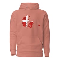 Image 9 of Unisex Hoodie Denmark Map