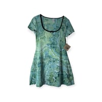 Image 1 of M 90's Babydoll Mini Dress in Verdant Geode Ice Dye