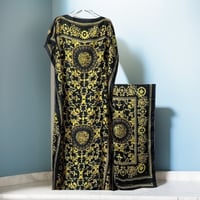 Image 2 of Elegant Floral Print Maxi Abaya Dress with Batwing Sleeves