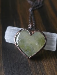 Image 7 of Prehnite Heart Necklace 