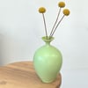 Spring Green Bud Vase with Flared Rim