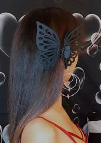 Image 2 of Large Black Butterfly Claw Clip
