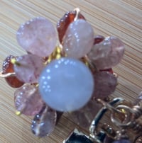 Image 2 of Cherry Martini Flower Power Charm: Multi-Gemstone Purse Accessory | 18k Gold Plated Clasp
