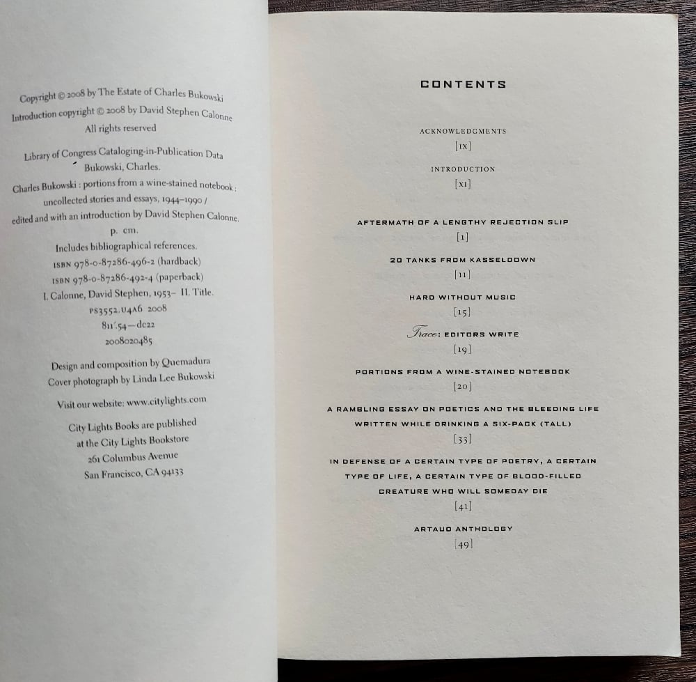 Portions from a Wine-Stained Notebook: Uncollected Stories and Essays 1944-1990, by Charles Bukowski