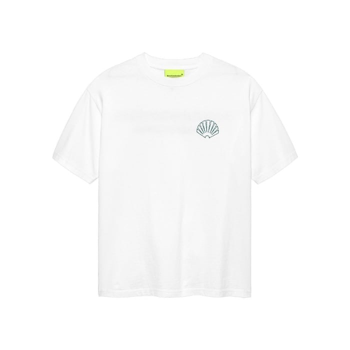 Image of NEW AMSTERDAM SURF ASSOCIATION LOGO TEE WHITE/SEA GREEN