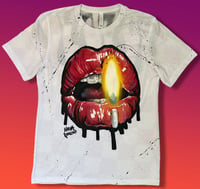 Image 1 of “TWIN FLAME” HAND PAINTED T-SHIRT LARGE