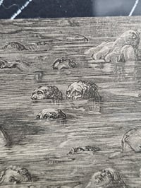 Image 6 of LARGE STATEMENT PIECE "1800's Dante Inferno Gustave Dore" page with preserved spider web - C