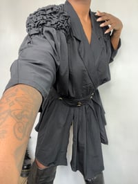 Image 2 of Black free pleat top